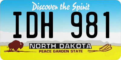 ND license plate IDH981