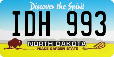 ND license plate IDH993