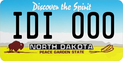 ND license plate IDI000