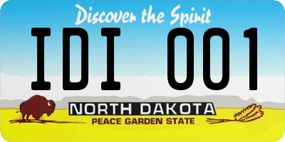 ND license plate IDI001