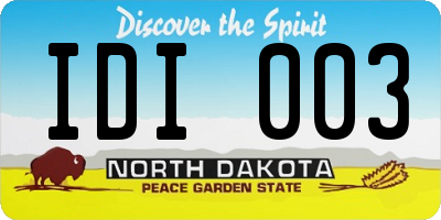 ND license plate IDI003