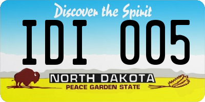 ND license plate IDI005