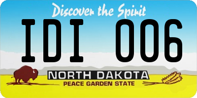 ND license plate IDI006