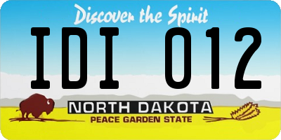 ND license plate IDI012