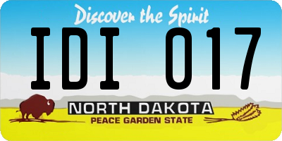 ND license plate IDI017
