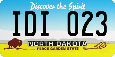 ND license plate IDI023