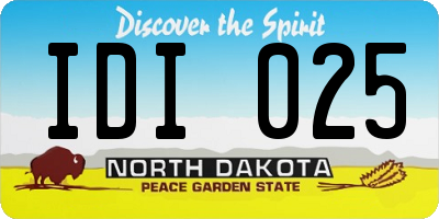 ND license plate IDI025