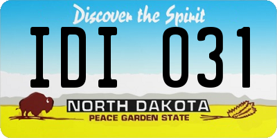 ND license plate IDI031