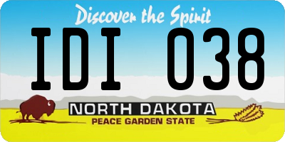 ND license plate IDI038