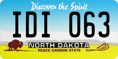 ND license plate IDI063