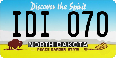ND license plate IDI070