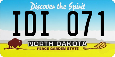 ND license plate IDI071