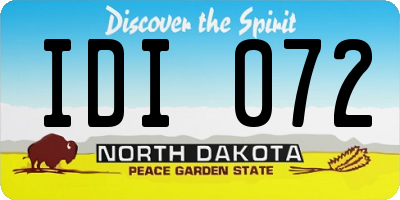 ND license plate IDI072