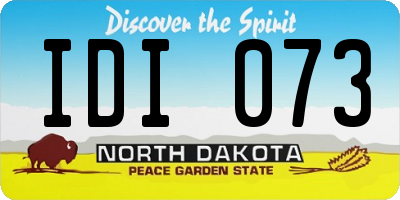 ND license plate IDI073