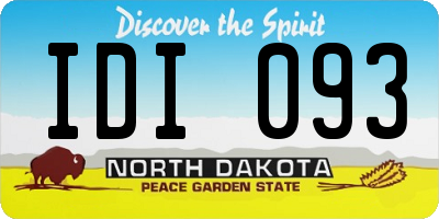 ND license plate IDI093