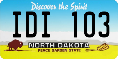 ND license plate IDI103