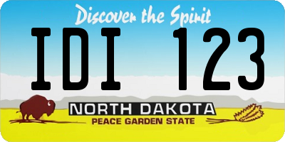 ND license plate IDI123