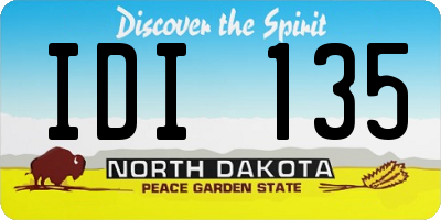 ND license plate IDI135