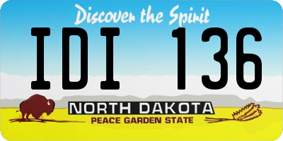 ND license plate IDI136