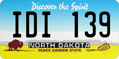 ND license plate IDI139