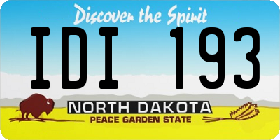 ND license plate IDI193