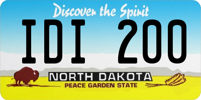 ND license plate IDI200
