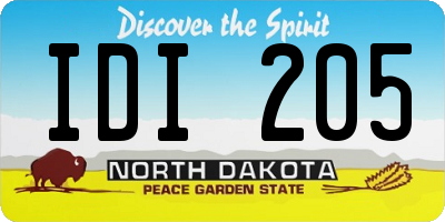 ND license plate IDI205