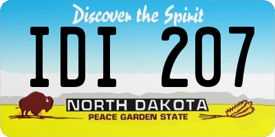 ND license plate IDI207
