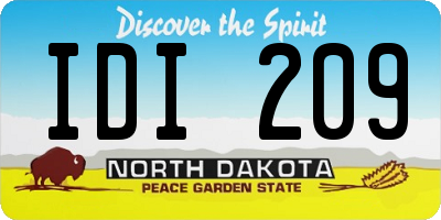ND license plate IDI209