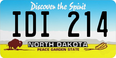 ND license plate IDI214