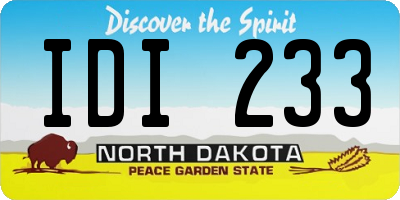 ND license plate IDI233