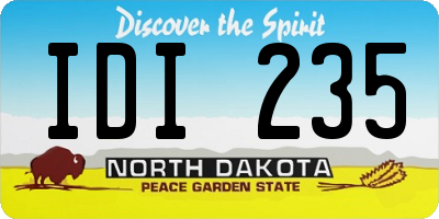 ND license plate IDI235