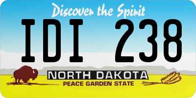 ND license plate IDI238