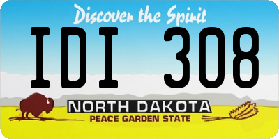 ND license plate IDI308