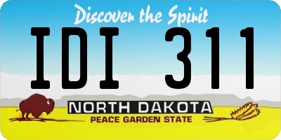 ND license plate IDI311