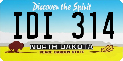 ND license plate IDI314