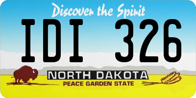 ND license plate IDI326
