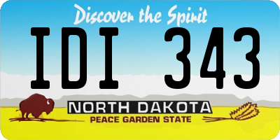 ND license plate IDI343