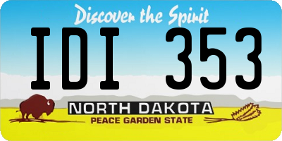 ND license plate IDI353