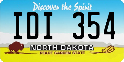 ND license plate IDI354