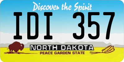 ND license plate IDI357