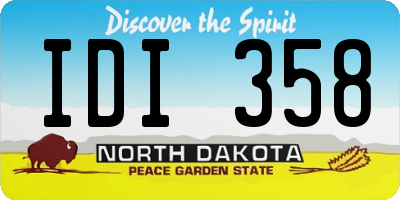 ND license plate IDI358