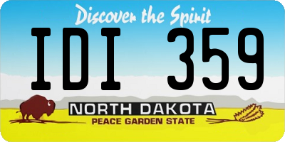 ND license plate IDI359
