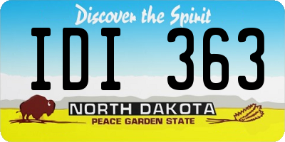 ND license plate IDI363