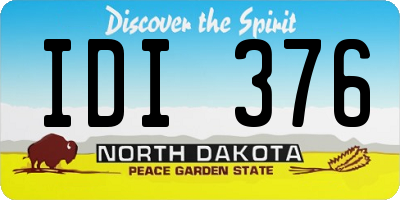 ND license plate IDI376
