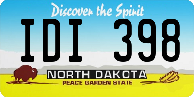 ND license plate IDI398