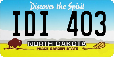 ND license plate IDI403