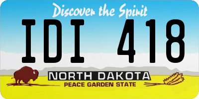 ND license plate IDI418