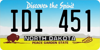 ND license plate IDI451