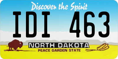 ND license plate IDI463